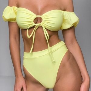 NWT Yellow high waisted Missguided Bikini